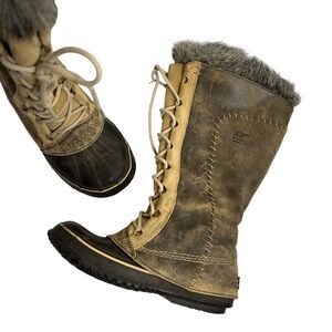 Sorel “Cate the Great” Leather Winter Boots — Women’s Size 8 — Waterproof